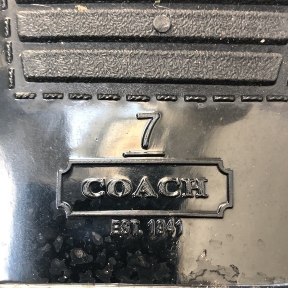 Coach black shiny rain boots Size 7 - Picture 8 of 12